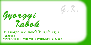 gyorgyi kabok business card